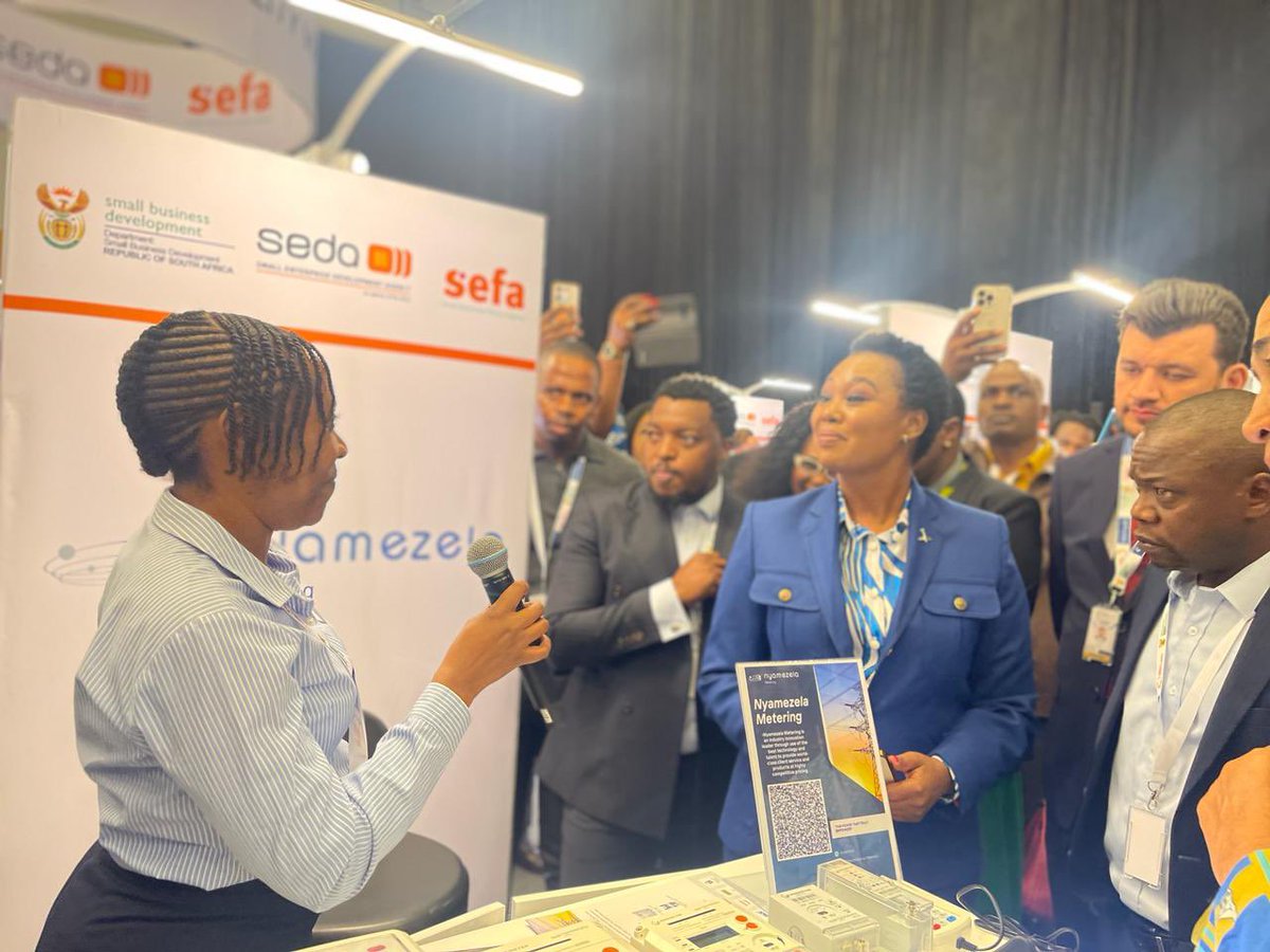 "An enlightening exchange of ideas unfolded between Nyamezela Metering and Minister Stella Tembisi Ndabeni-Abrahams, Minister of Small Business Development! 🎙"