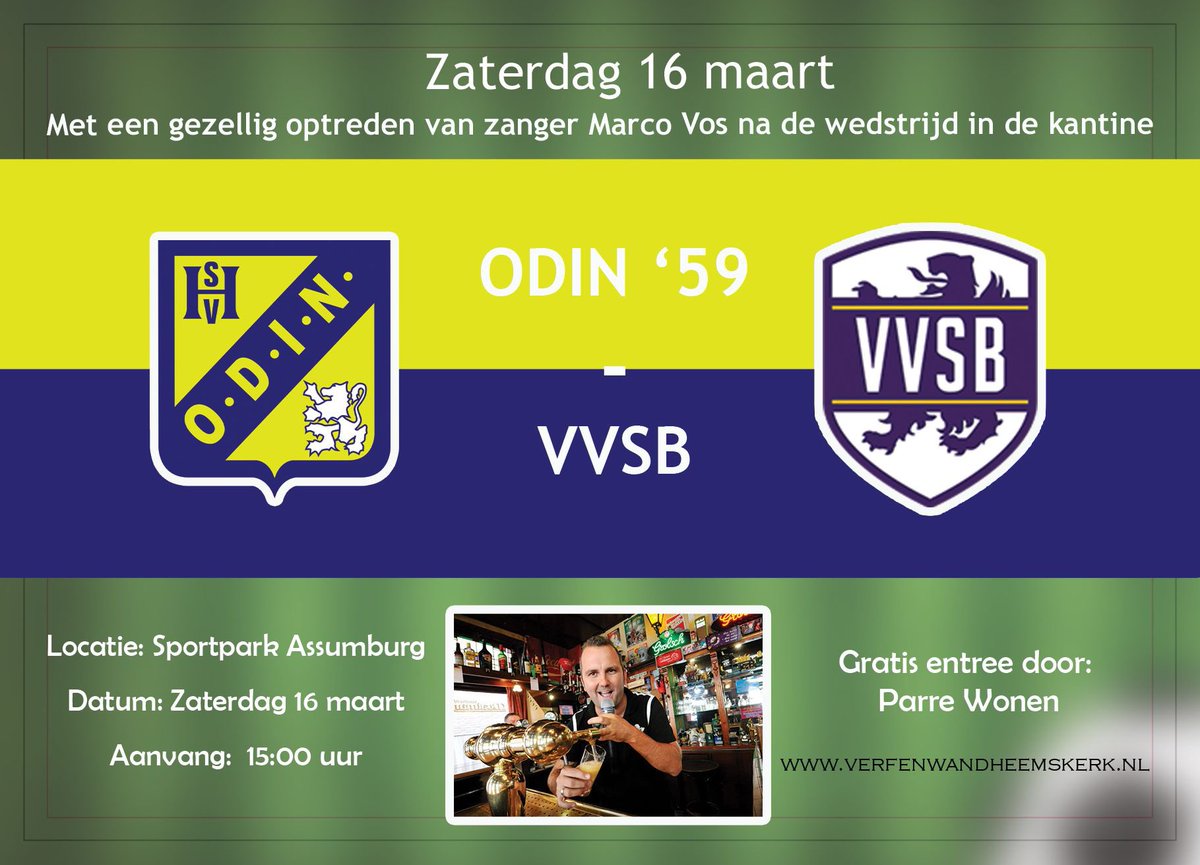 ODIN59's tweet photo. Voorbeschouwing | #ODIvvs ODIN’59 - @VVSBNWHout #DerdeDivisie aanvang 15:00 uur met na afloop live muziek van Marco Vos  
https://t.co/cYhuFEFqGT https://t.co/WvCIvSf18O