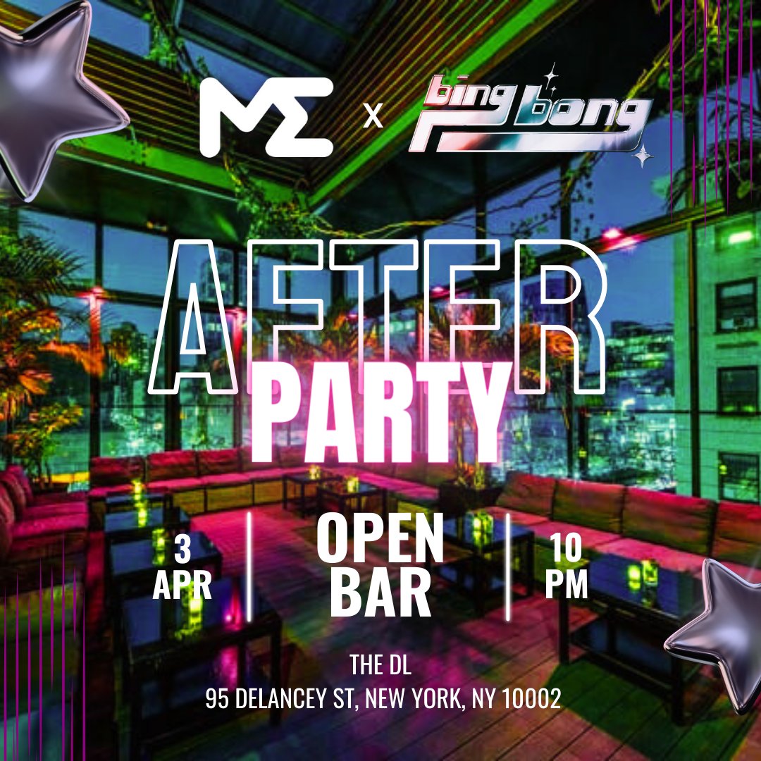 joinbingbong's tweet photo. We're excited to announce that Bing Bong is the official @MagicEden after party at NFT NYC!

🗓️ April 3rd @ 10pm.

Early Bird tickets available now 👇 https://t.co/kHPVaFZbPE