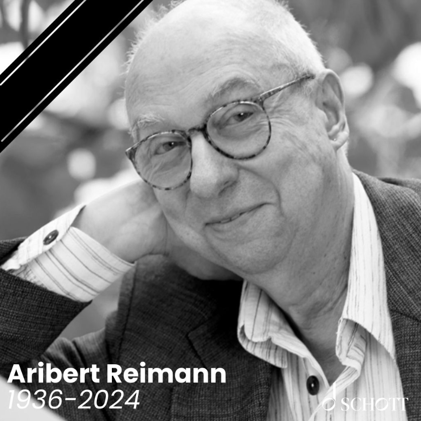 We mourn the loss of our composer Aribert Reimann, who passed away yesterday at the age of 88. As an outstanding composer of the post-war generation, he left behind a musical legacy characterised by a unique artistic vision and deep humanity. Obituary: schott-music.com/en/blog/ariber…