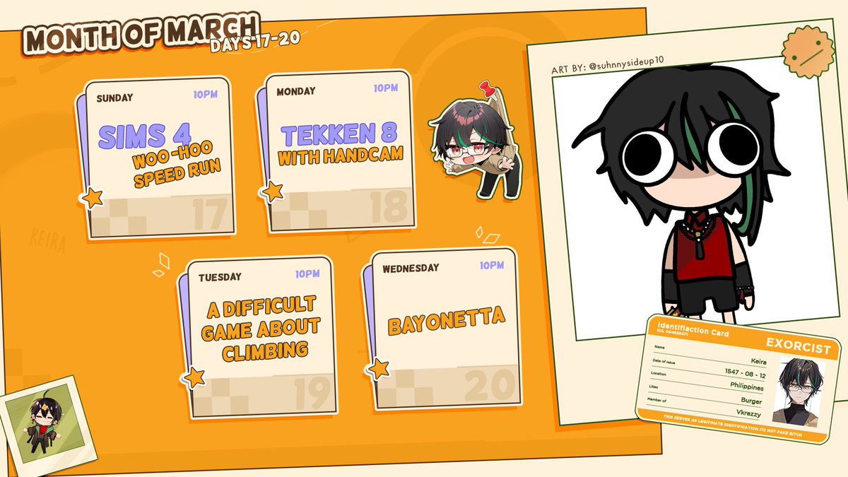 KeiraVT_'s tweet photo. πΏ SCHEDULE MARCH 17-20 πΏ
π€ π€ π€
GENERAL: #KeiraExorcist
ART: #KeiraIllust
LIVE: #KeiraLive|
MEME: #Exorcismeme
CLIPS: #Exorclips https://t.co/YLm6ORCEwD