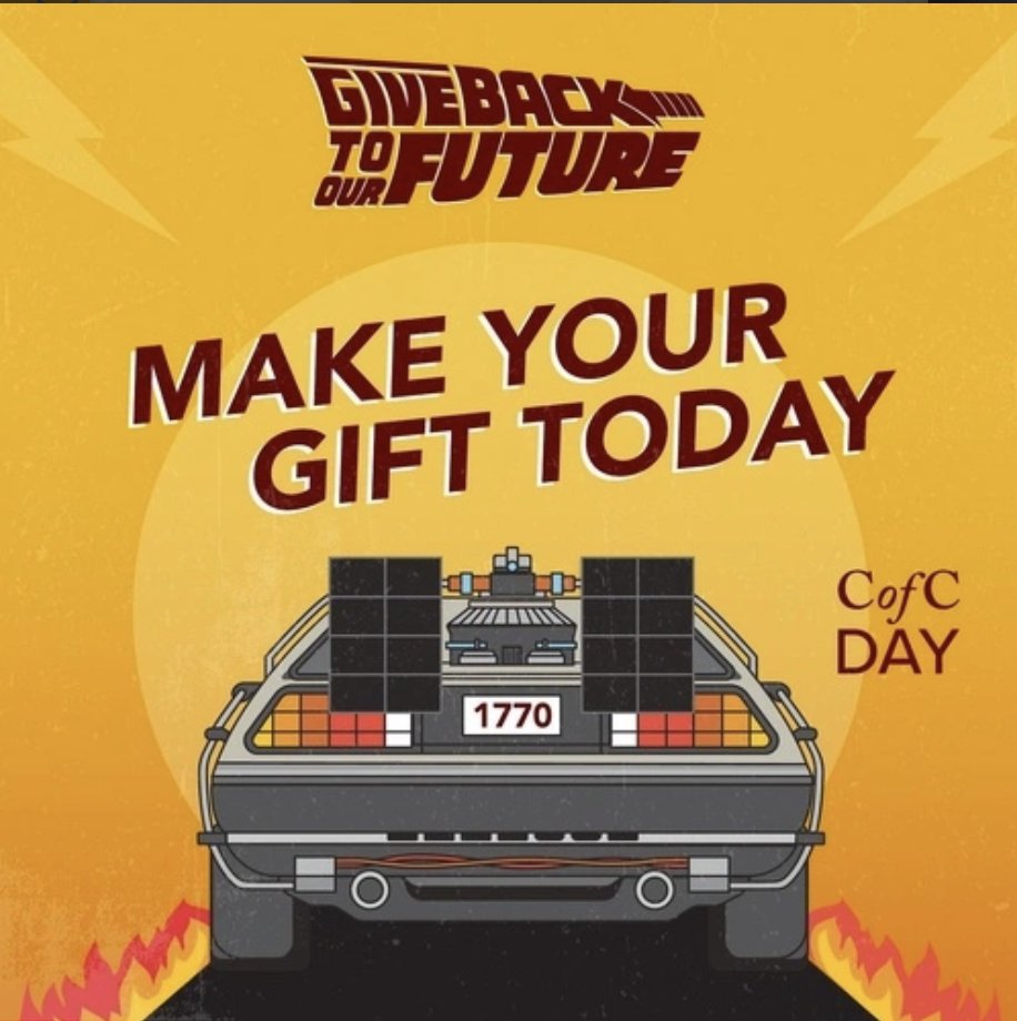 Give back to our future with a donation to the Department of English!

Your donations will support:
faculty and student research
student scholarships
student travel to conferences
bringing scholars and writers to campus

Thank you!

cofcday.cofc.edu