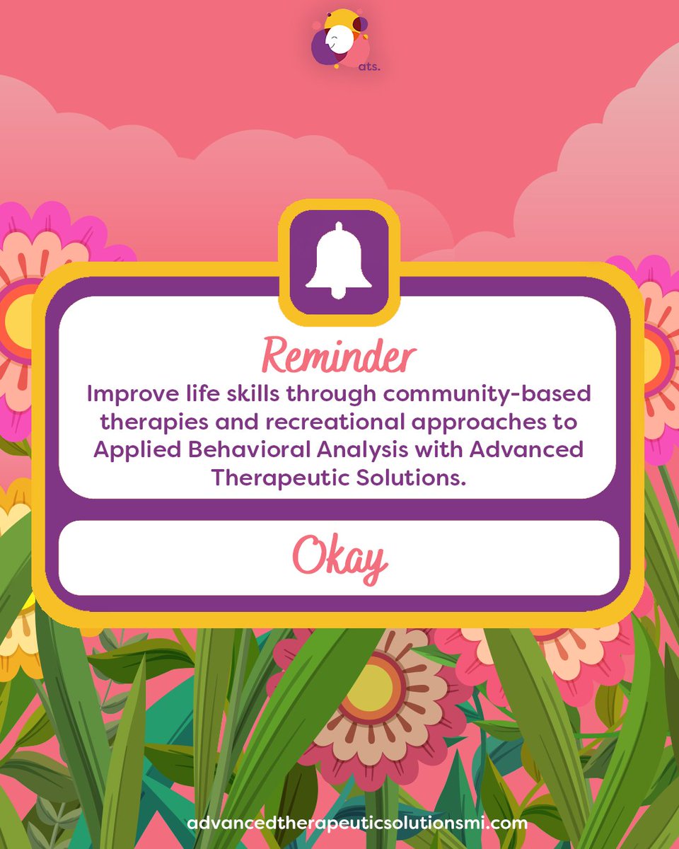 AtsMich's tweet photo. Enhance life skills &amp; community interaction with Advanced #Therapeutic Solutions. Our unique approach integrates #therapies &amp; activities into Applied #Behavioral Analysis, fostering growth in a supportive atmosphere. ✨❤️

https://t.co/5jmONh55AC https://t.co/RMEZHX0kPx