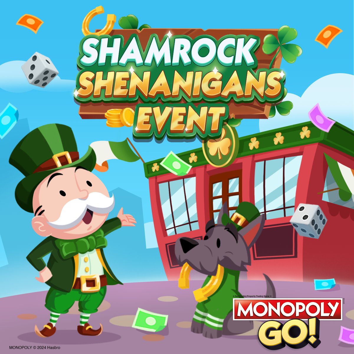 MonopolyGO's tweet photo. 🍀 Tycoons!
🍀 St. Paddy's Party is ON!
🍀 Grab your lucky charms...
🍀 Have a shamrockin' time! -> https://t.co/dpMpgBtZWI https://t.co/IrpLV0l4dt