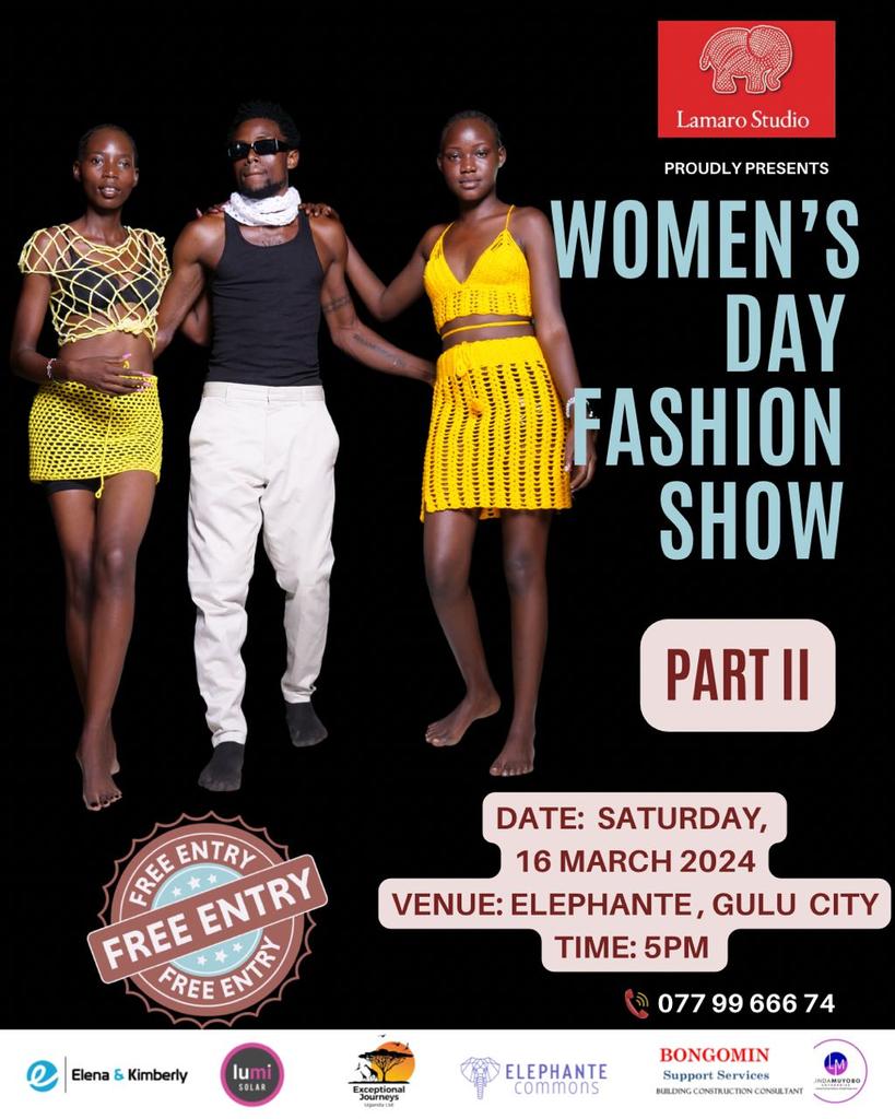 AcayeOpiyo's tweet photo. We are starting Part 2 of Women’s Day Fashion Show at 5pm sharp: come early to check out the crafts from women on sale and grab a good seat . #womensdayfashionshow #lamarostudio https://t.co/qqiuZfJCMP