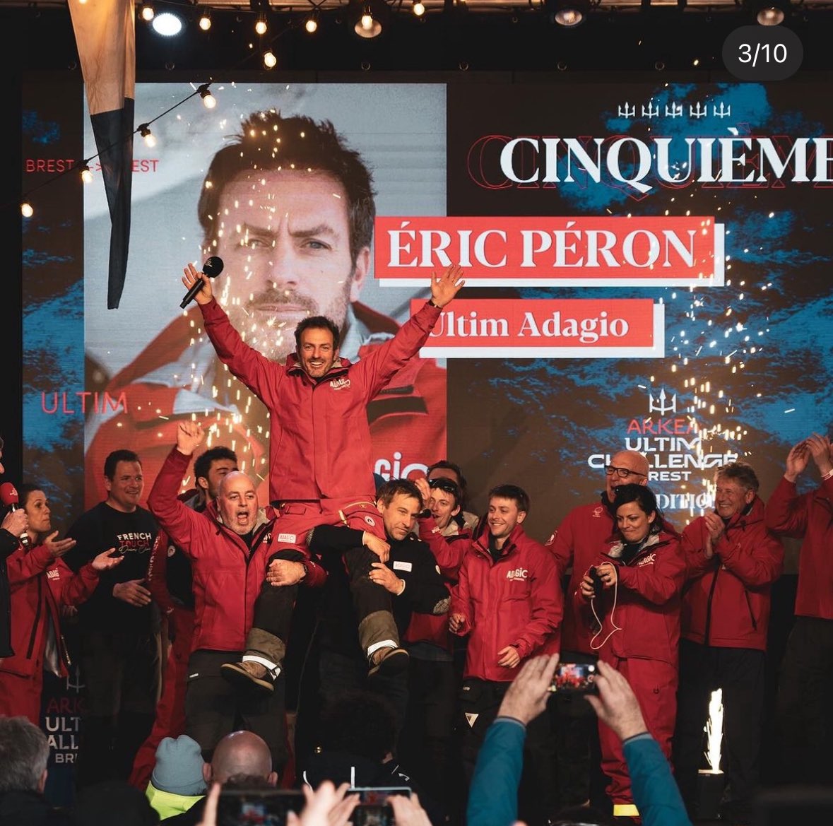 Eric Peron (@eric_peron) on Twitter photo ON L’A FAIT 🔱🌎🍾 La Boucle est bouclée en 66 jours, 1 heure, 14 minutes et 27 secondes de mer d’une circumnavigation combative et maîtrisée, c’est une immense victoire 🫶
<a href="/ARKEAULTIMCHALL/">ARKEA ULTIM CHALLENGE - Brest</a> ✔️💫💪
Toutes les infos : mailchi.mp/ericperon.fr/l… ON L’A FAIT 🔱🌎🍾 La Boucle est bouclée en 66 jours, 1 heure, 14 minutes et 27 secondes de mer d’une circumnavigation combative et maîtrisée, c’est une immense victoire 🫶
<a href="/ARKEAULTIMCHALL/">ARKEA ULTIM CHALLENGE - Brest</a> ✔️💫💪
Toutes les infos : mailchi.mp/ericperon.fr/l…