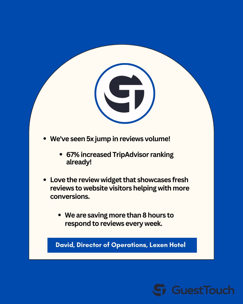 This glowing testimonial from our esteemed client <a href="/lexennoho/">Lexen Hotel- North Hollywood</a>  beautifully illustrates the paramount importance of reviews and their profound impact on business success.  Connect with us on guesttouch.com #hotelreviews #hospitalitysuccess #guesttouch
