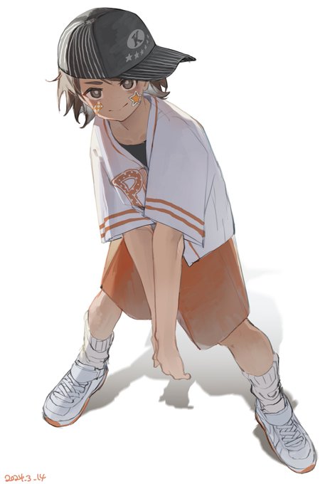 「orange shorts white background」 illustration images(Latest)