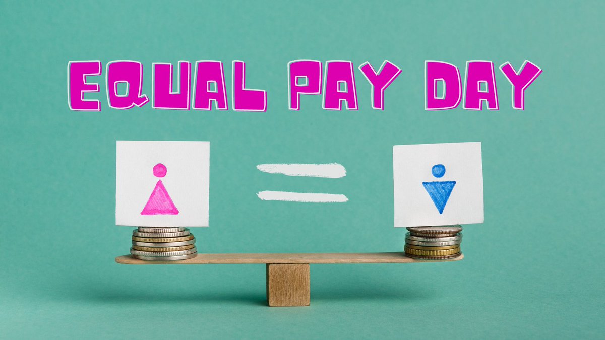 Equal Pay Day is intended to raise awareness about the gender pay gap. Despite progress in recent years, women, on average, still earn less than men for doing the same job, and this disparity is even greater for women of color. 
#equalpayday #equalpayforequalwork #genderequity