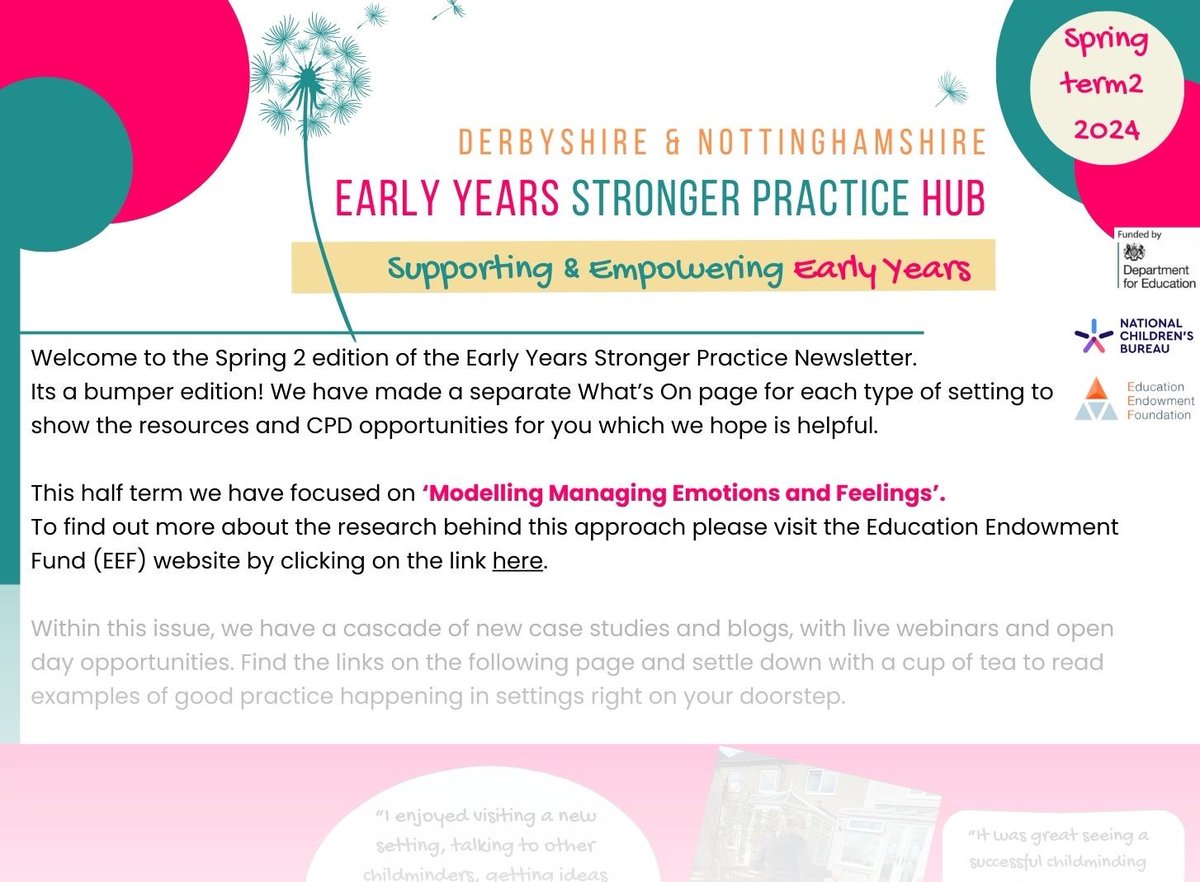 DNEYHub's tweet photo. Are you registered with us?
๐If you are, look out for our brand new bumper newsletter full of case studies, blogs and absolutely free CPD opportunities for all settings!
Landing in your inbox later today.
#strongerpractice
#earlyyears
#EYFS https://t.co/OQQVqvd0Qt