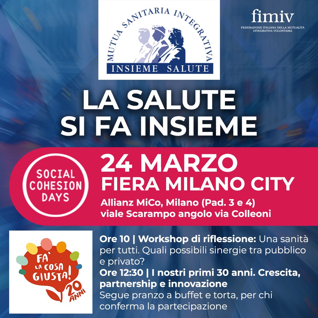 InsiemeSalute's tweet photo. Vieni a festeggiare i nostri 30 anni: 

"La salute si fa Insieme" 👇
#Falacosagiusta #24Marzo https://t.co/xadhMKfLTx