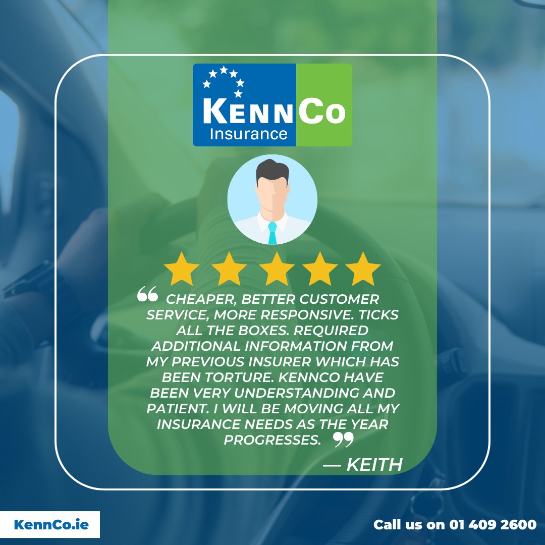 Thanks to all our amazing customers for their glowing reviews of Kennco Insurance. 

We strive to provide our customers with the best possible coverage and peace of mind. Contact us today to experience the Kennco difference! #KenncoInsurance #carinsurance #carinsuranceireland