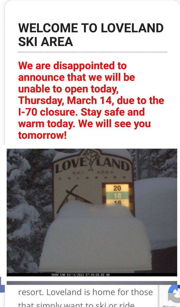 Snow that’s a bummer! Loveland got well over a foot of snow but can’t open today due to the I-70 closure! #WalleyWorld #9News #9wx @LovelandSkiArea