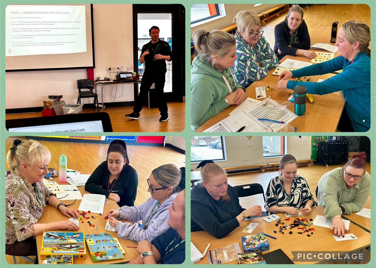 Today, we welcomed Lee @theschoolEP into school to provide #LegoTherapy training for our TA’s. This will enable us to further improve our ability to support the development of social and communication skills in our pupils with ASD.