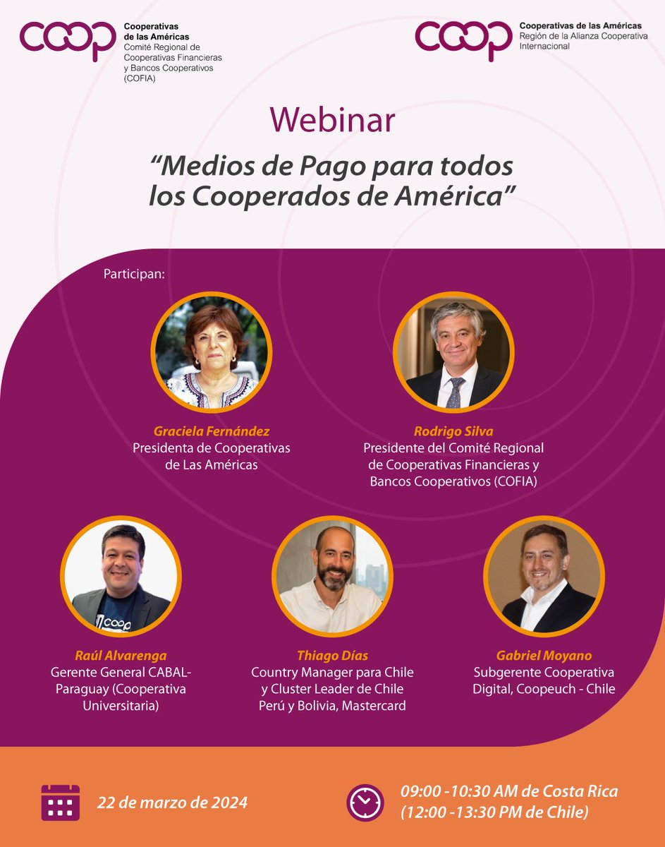 CUCACCuruguay's tweet photo. 📚 Invitamos a participar del seminario virtual sobre Medios de Pago para todos los Cooperadores de América.

✏ Formulario para el registro al evento:
https://t.co/2cznl7VW50

🗓 22 de marzo 2024
Horario: 12 a 13:30hs

#Cucacc #ahorroycredito
#webinar #cooperativas https://t.co/HUCFrIU3lt