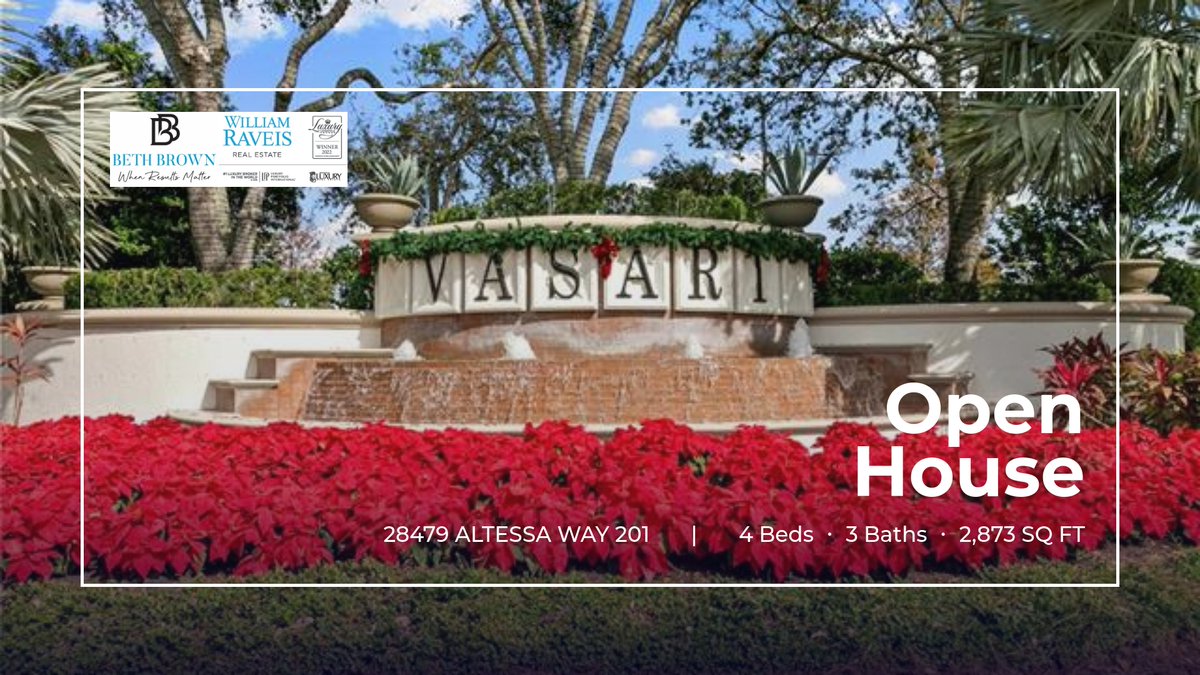 Don't miss the chance to tour this fantastic property March 17th at 1:00 PM! Show someone who should attend this open house! 😮 Beth Brown William Raveis Realty Cell: 239-250-2408 Fax: 866-814-2967 BethBrownNaples@gmail.com homeforsale.at/28479_ALTESSA_…
