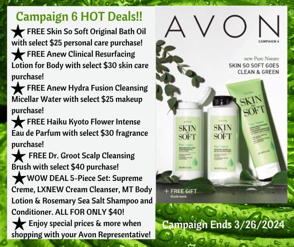 New Campaign and New Brochure

avon.com/brochure?rep=l…

#AvonRep #beautysale #bodycareproducts #skinsosoft #veganskincare #bodycare #skincareproducts #jewelry #makeuplover #fragrance #fashionstyle
