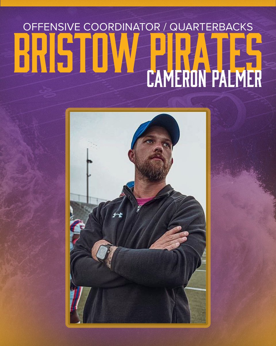Bristow Football is excited to announce and welcome Cameron Palmer as our new Offensive Coordinator / Quarterbacks coach 🏴‍☠️ 
<a href="/CoachCRP1224/">Cameron Palmer</a> 

#ForgetheSWORD #ToilandRaid