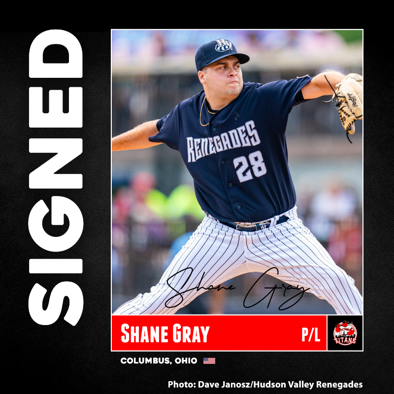 ottawa_titans's tweet photo. OFFICIAL: We've agreed to a contract with RHP Shane Gray for the 2024 season

Welcome to The Capital, Shane! 🔥💪

#HereToStay

Details ⬇️