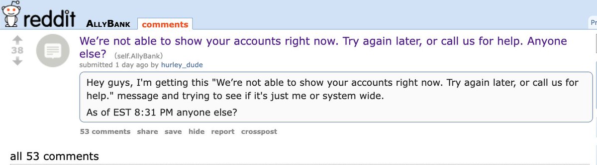 karpna2017's tweet photo. @Ally @AllyCare @allyfinancial The fact that you are saying there is no issue right now despite a handful of your customers being stuck without access for over 24 hours is frustrating... https://t.co/53S2NCtIfo