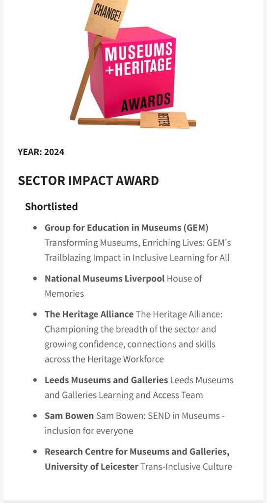 Oh wow! We’re speechless! Huge congratulations to everyone shortlisted in the @MandHShow - especially the inspiring colleagues and friends in the Sector Impact Award. The #TransInclusiveCulture team is honoured to be in such company. Everyone a winner in our eyes! 🙌🏼❤️🙌🏼❤️🙌🏼❤️