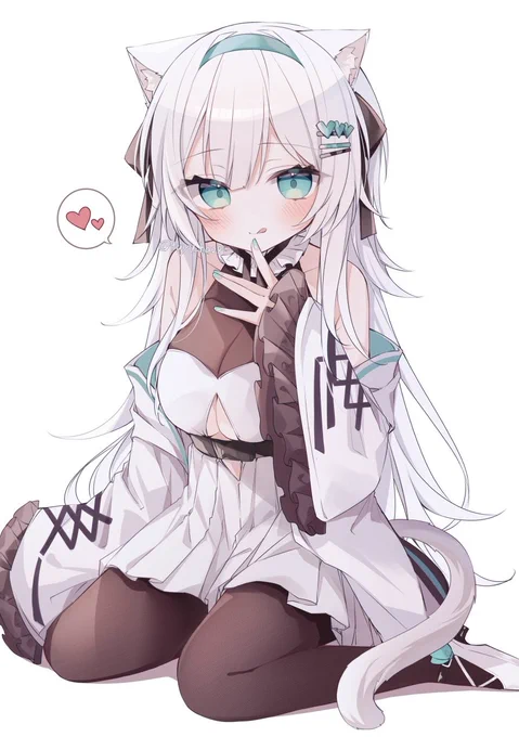 #ホワイトデーは銀髪白髪を愛でる日白髪けもみみちゃん 