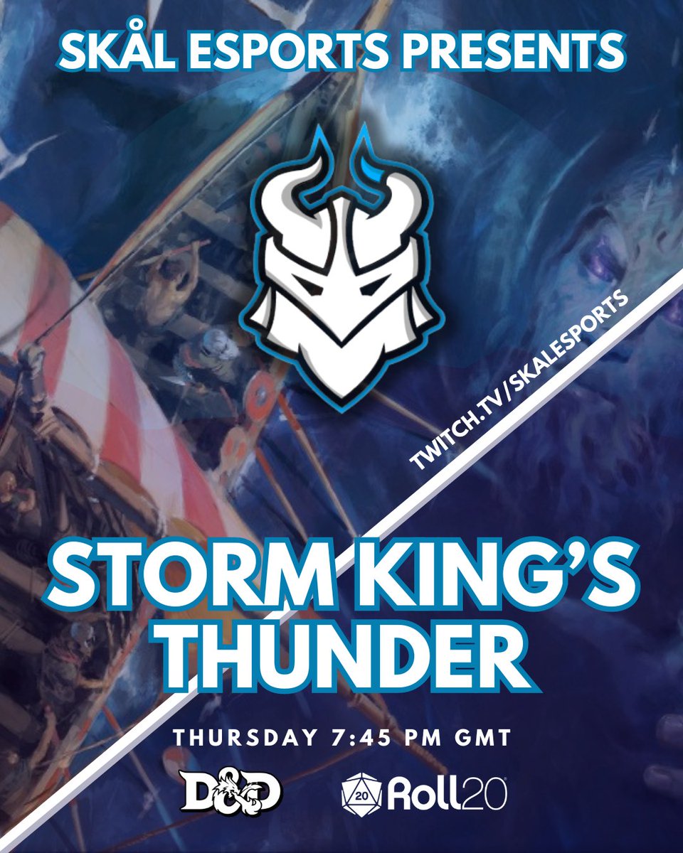 SkalEsports_'s tweet photo. SKÅL DUNGEONS & DRAGONS🐲
We don't remember where we were or what we were doing!
@SAJ_LIVE_- Dungeon Master
@codenameJess11 - Barbarian
@DarkAneres - Barbarian
@IronltNeo - Ranger
Rico - Druid
DanS - Rogue
🗓️| Today - 7:45pm GMT
📺| https://t.co/DPLL3o4CEs
#SKÅL | #TTLD https://t.co/O55vbKziIe