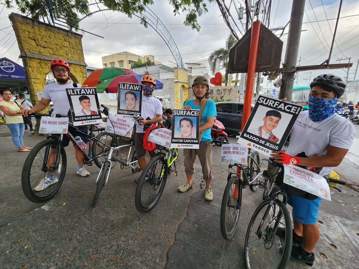 Today, we launched #PedalForRivers Donate A Mile campaign. Biking from Marikina to Taytay, where we ride with resolve and trace the echoes of courage where Dexter and Bazoo were forcibly abducted by state forces on April 28, 2023. 1/2 #SurfaceDexterAndBazoo #DefendCordilleraPH