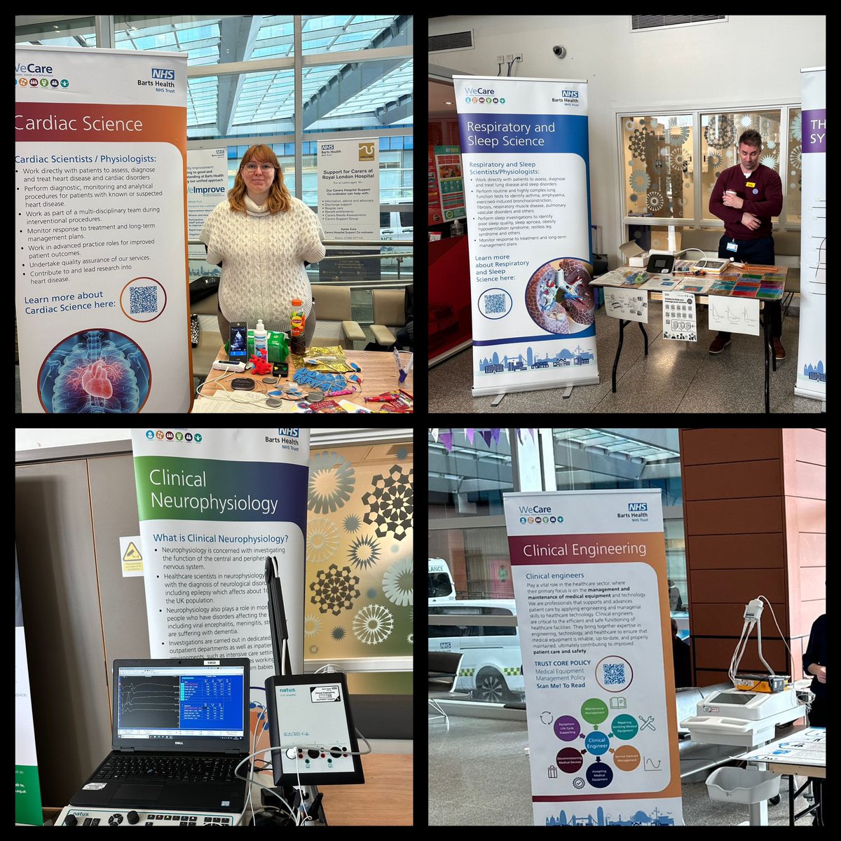 The Royal London Hospital <a href="/NHSBartsHealth/">Barts Health</a> hosts a #HCSWeek2024 event to showcase what we do. Thank you <a href="/THspiro/">Rasheda Choudhury</a> and <a href="/JMalcolmson84/">James Malcolmson</a> for coordinating this and <a href="/DanielSzidonia/">Szidonia Ramona Daniel</a> <a href="/WeHCScientists/">NHS Healthcare Science</a> <a href="/Mammacoffee/">Ruth Thomsen</a> @NathWales <a href="/BartsPhysics/">Clinical Physics and Engineering</a> @RoyalLondonHosp