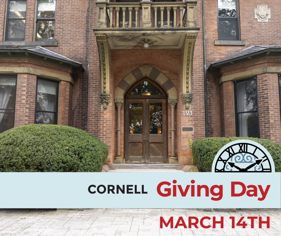 It's #CornellGivingDay! Help us open the doors to humanities education for students by donating to the Society for the Humanities today! 3/14/24 (btw 12am and 11:59pm EDT). Gifts will go directly to the Society. Use this link to make a secure donation: givingday.cornell.edu/donate?campaig…