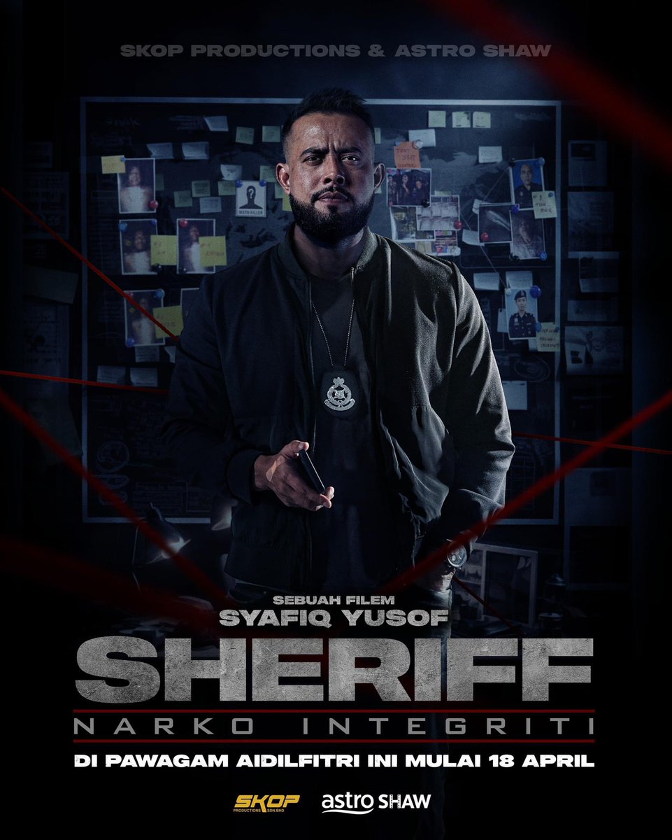 GSCinemas's tweet photo. A new SHERIFF is finally here! 💪 Siapa yang tak sabar nak tengok trailer SHERIFF? 😉 Raya ni jom kita standby ramai-ramai dekat panggung GSC mulai 18 April 2024 ni!🔥
#Sheriff #NarkoIntegriti #TakSemuaBolehSettle #AstroShaw #SkopProduction https://t.co/rLEG3hhdZ6