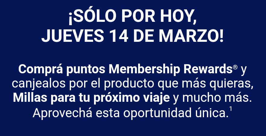 MilleristaBlog's tweet image. 🇦🇷 Solo por hoy 14/03, venta de paquetes de puntos Membership Rewards en Amex.
Creo que están muy devaluados y no conviene, pero quizás a alguien le sirva el dato.