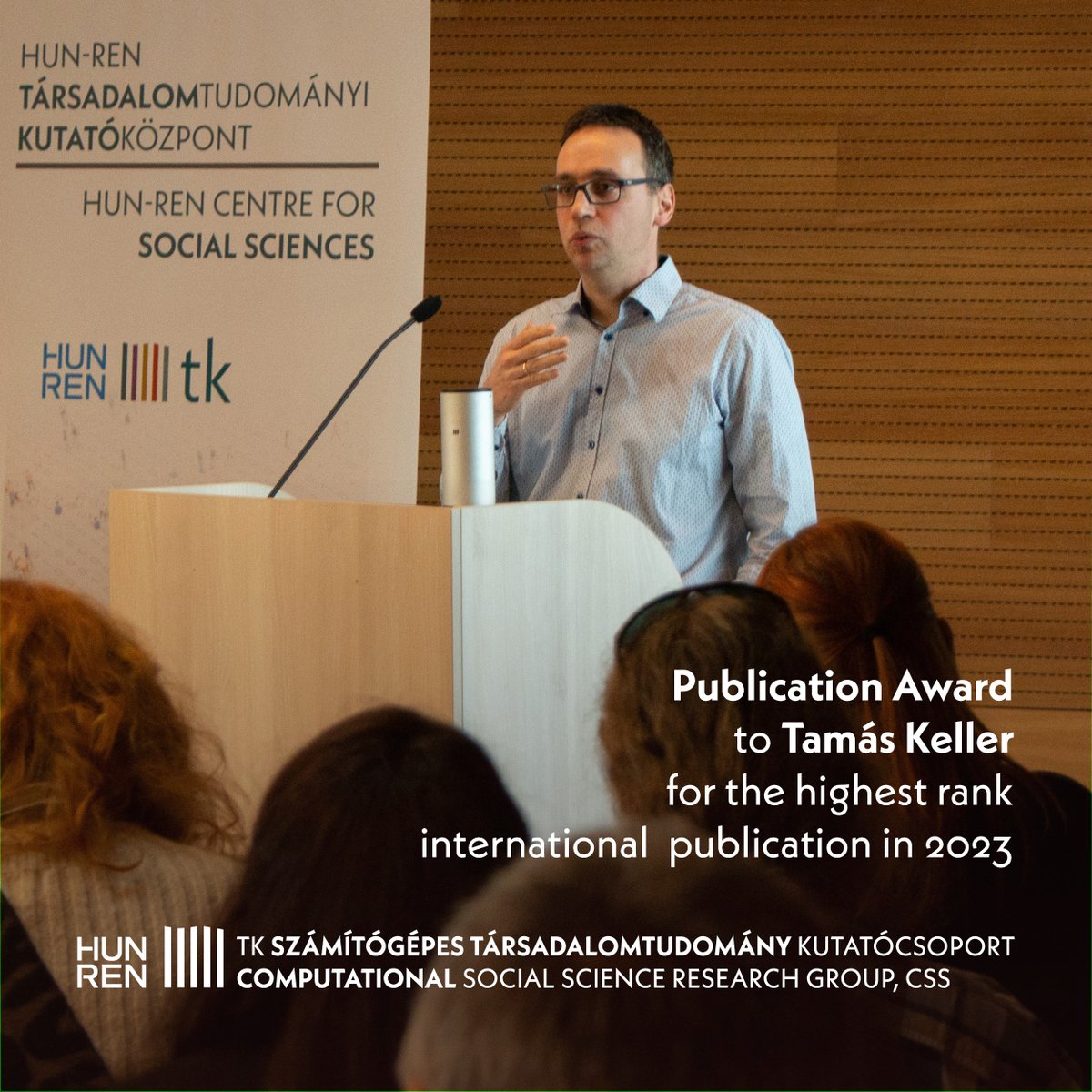 The award for the best publication of the year went to Tamás Keller at our Computational Social Science Research Group, for his paper published in the American Journal of Sociology: Rearranging the Desk Chairs Read the full paper here: lnkd.in/gsRvqHQg