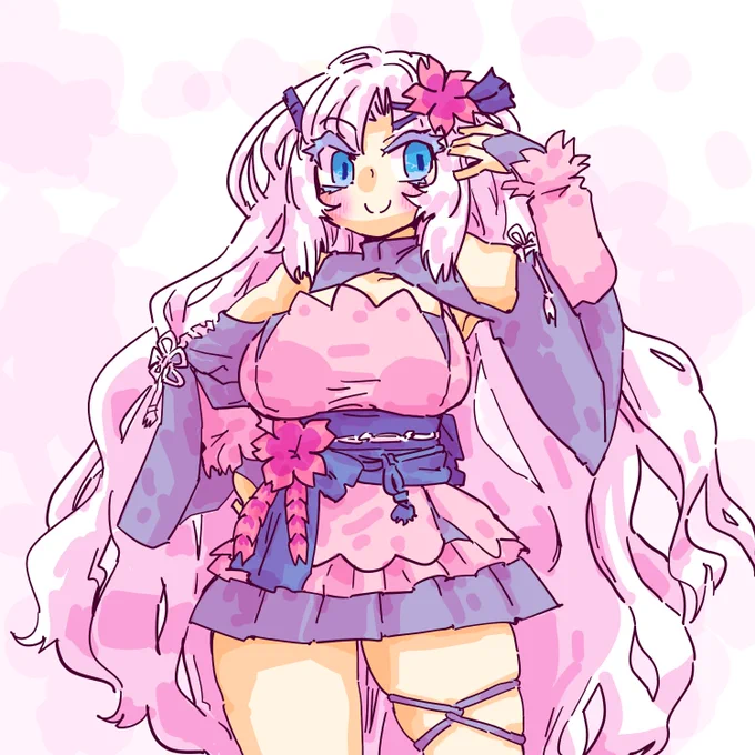 春っぽい感じにしようと思ったらほとんどWhiteCULじゃなくなった#WhiteCULart#白からーと 