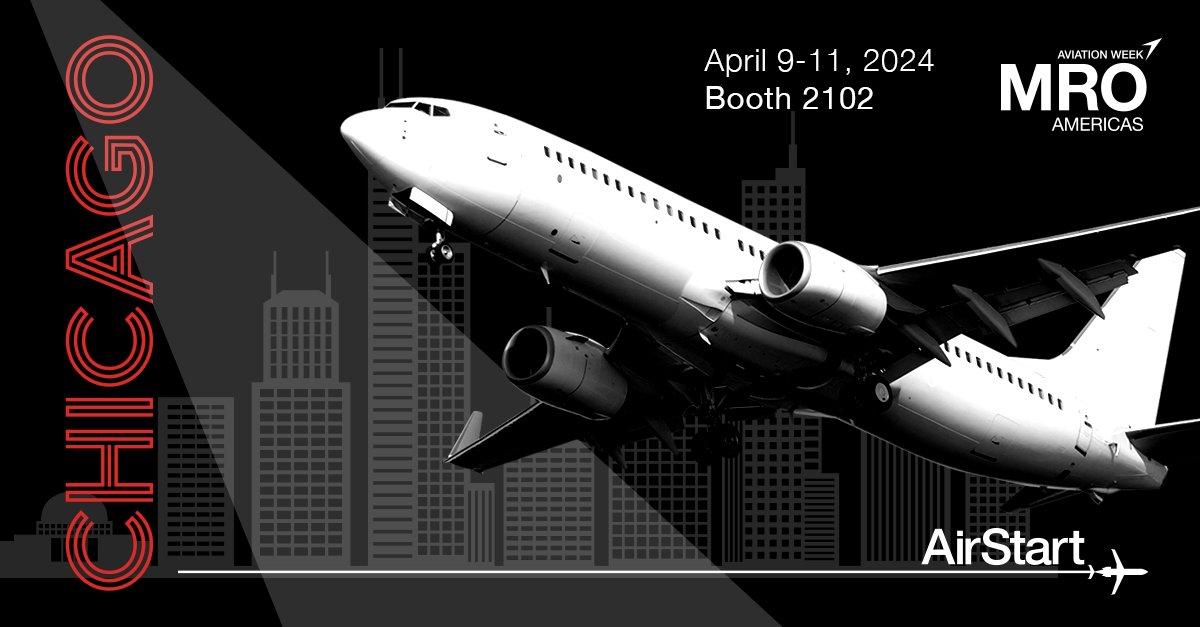 One month until MRO Americas takes the stage in Chicago! Chat with us there at booth 2102 or email sales@airstart.com to book a meeting. We can’t wait to connect. #MROAmericas #MROA #MROAmericas2024 #AviationWeek