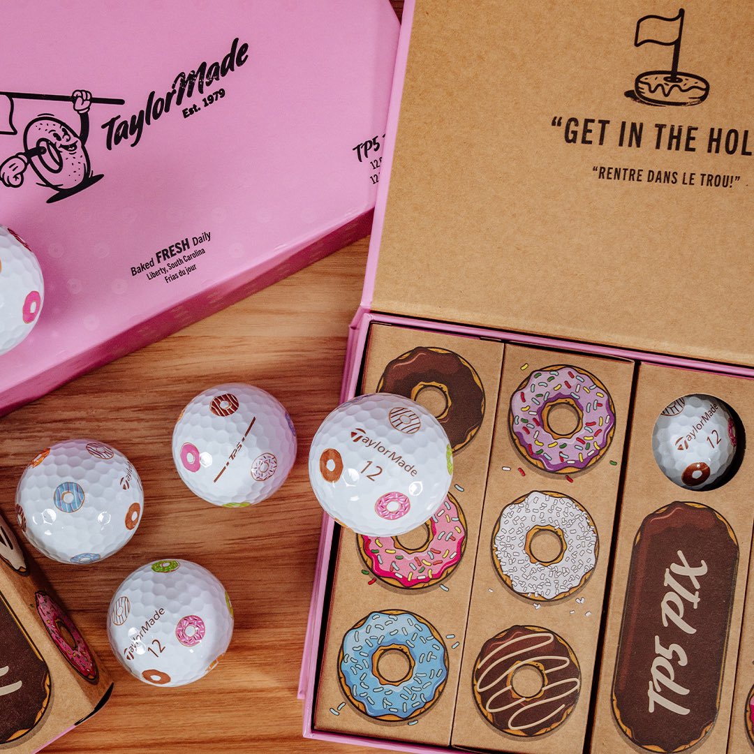 TaylorMadeGolf's tweet photo. "Get in the hole!" The all-new TP5 and TP5x pix Donut are available in stores and online. 

Shop them now and experience their sweet, sweet speed and soft feel: https://t.co/6GrxGUXuIO https://t.co/ocrJtmN7fg
