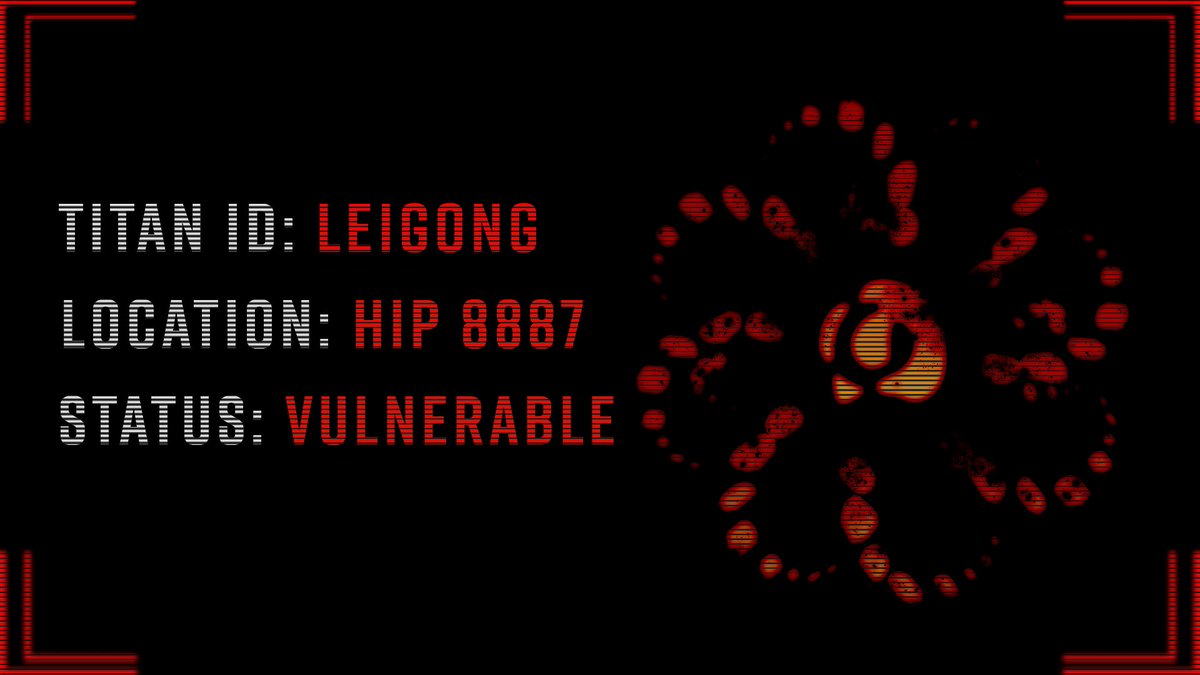 EliteDangerous's tweet photo. ⚠️ Titan Leigong has nearly lost control over every star system! This is your chance to band together and take it down!

💥 Grab a Thargoid Pulse Neutraliser, Caustic Sink Launcher, and a Guardian Nanite Torpedo Pylon from any rescue megaship and take the Titan on in HIP 8887! https://t.co/5cjgFSfxPD