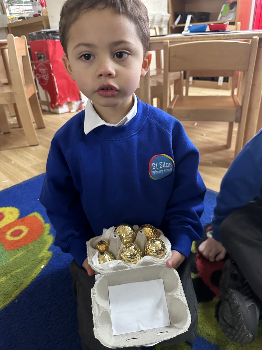 We were so excited to discover some magical golden eggs. We made predictions as to who they belong to. We think they are beginning to hatch! 

 <a href="/stsilasschool/">St Silas CE Primary School</a> #SilasReading