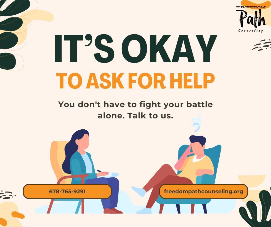 Feeling overwhelmed or stuck? You're not alone. Discover a space where your feelings are heard, your struggles are acknowledged, and your journey towards healing begins.

Contact us to learn more @ 678-765-9291 or info@freedompathcounseling.org

#FindSupport #Counseling