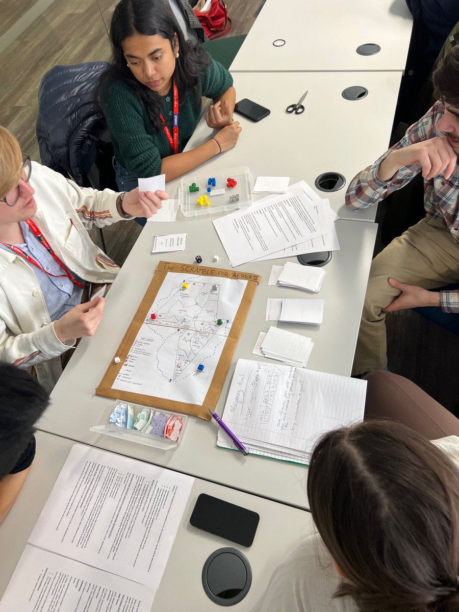 Last week @warstudies students from MA 'Designing Wargames for Education & Analysis' module did initial playtests on their wargames and will feature in King's Wargaming Week. Games included ethnic conflict, economic warfare and geopolitics, and defence procurement.