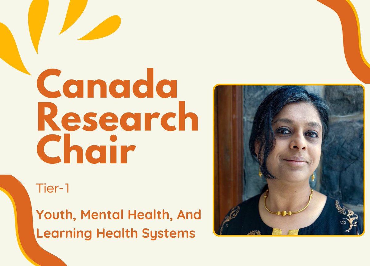 We are delighted to announce that our very own Srividya Iyer has been awarded a Tier 1 Canada Research Chair in Youth, Mental Health and Learning Health Systems!! Find out more about Srividya's work at her newly launched website : srividyaiyer.com
