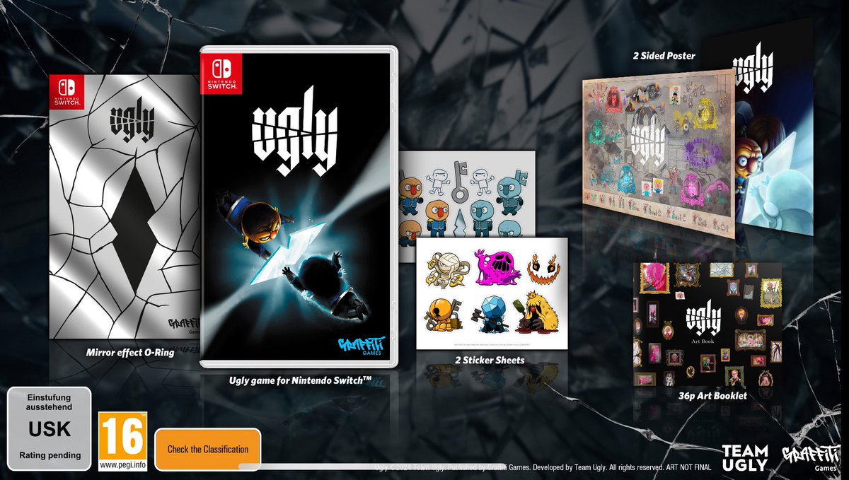 La edición física incluye: el juego físico, 2 hojas de pegatinas, un librito de arte de 36 páginas, una faja con efecto espejo, y un impresionante póster.
