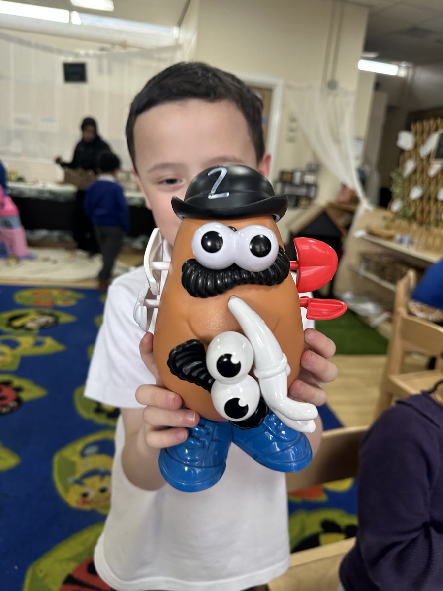 Rec_StSilas's tweet photo. We have had lots of fun developing our language and ability to follow a set of instructions when creating our Potato Heads. 
#SilasSpeaks      @stsilasschool https://t.co/ZsrT1tqLyw