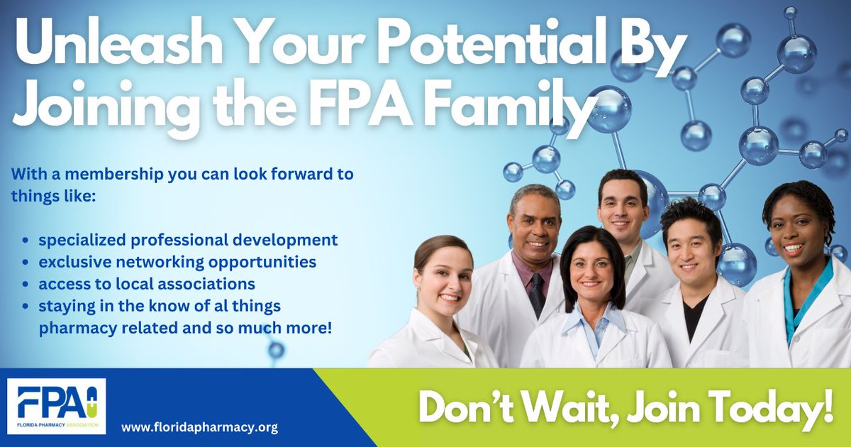 Now is the perfect time to become a part of the FPA family. We have several exciting events on the horizon and want you to be a part of the fun. 

Curious to know more? Head over to our website or give us a call. 

#FPAmembership #floridapharmacyassociation #unleashyourpotential