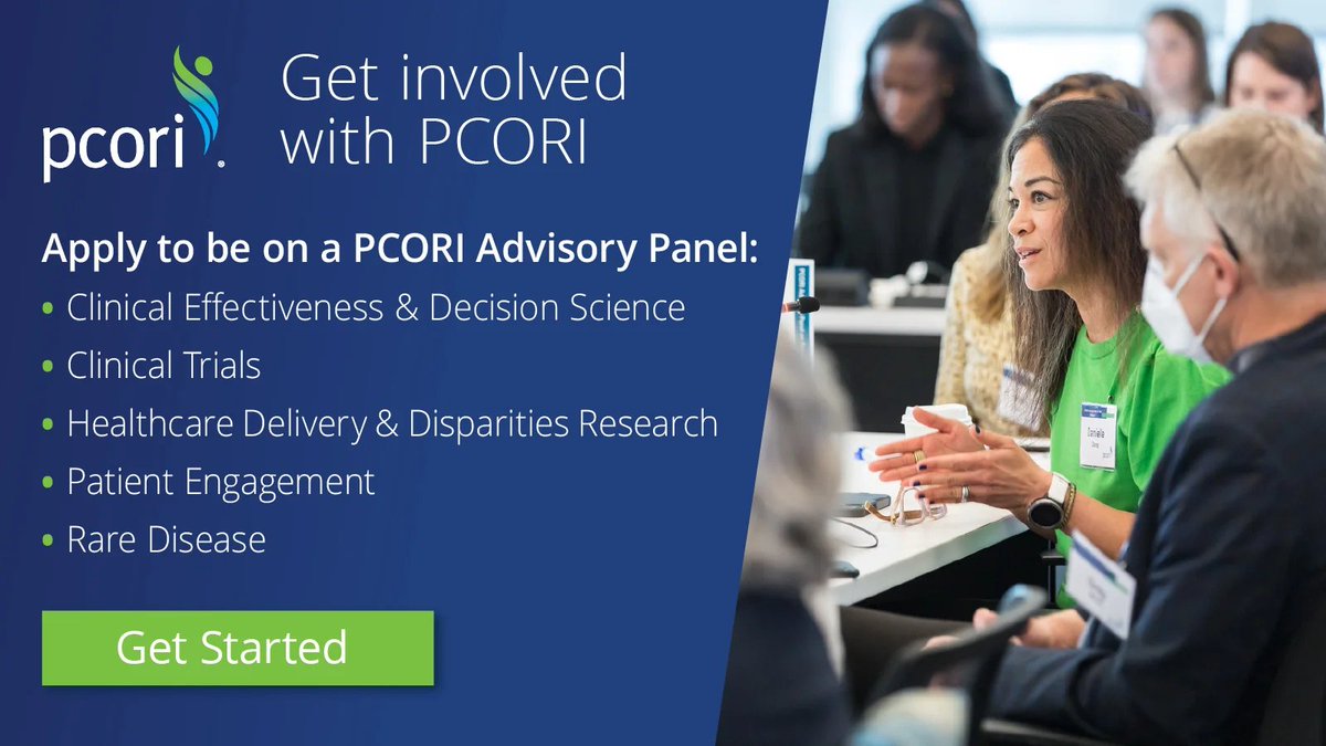 @PCORI is seeking professionals from the broader healthcare community and patients with lived experiences to join its five advisory panels and help guide PCORI’s research funding priorities. Applications are open through March 29. To apply, visit pcori.org/about/pcoris-a…