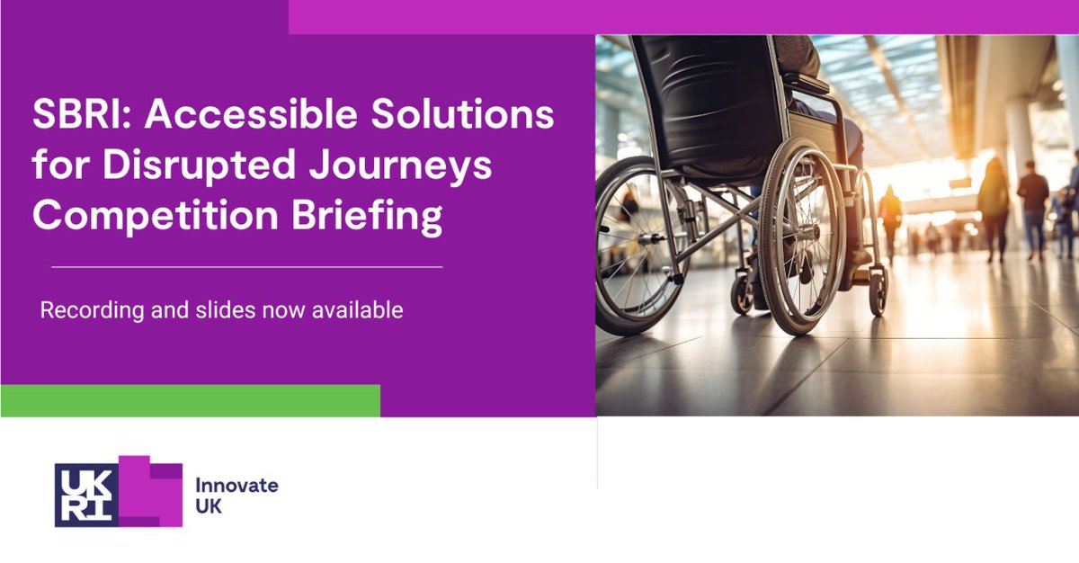 @innovateuk calls all organisations passionate about making transportation more accessible! Organisations can apply for a share of up to £1 million to develop accessibility solutions to support customers. Dive into the recent briefing recording > orlo.uk/a318g