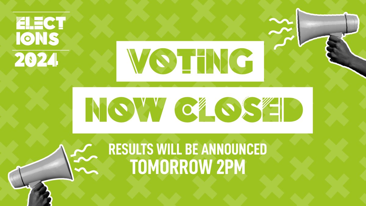 Voting for the SU Elections is now closed 🤩 Thank you to all students who have voted and stay tuned for the results tomorrow! 👀