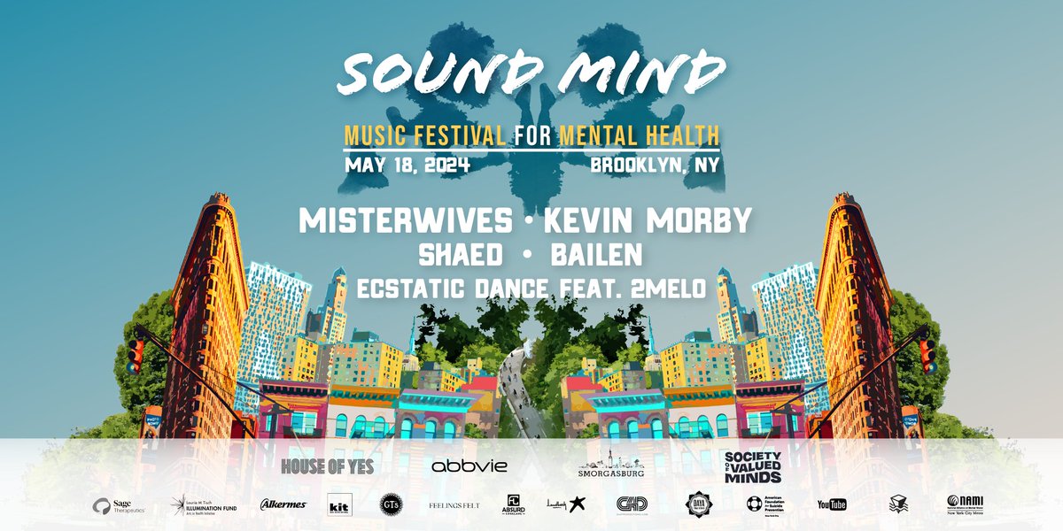 JUST ANNOUNCED: Sound Mind Music Festival for Mental Health returns to Brooklyn on 5/18 and it’s FREE for the 2nd year in a row! Celebrate #MentalHealthAwarenessMonth with us and enjoy music, mental health programming, food & more! Get your tickets NOW: soundmindlive.info/3TzYfLR