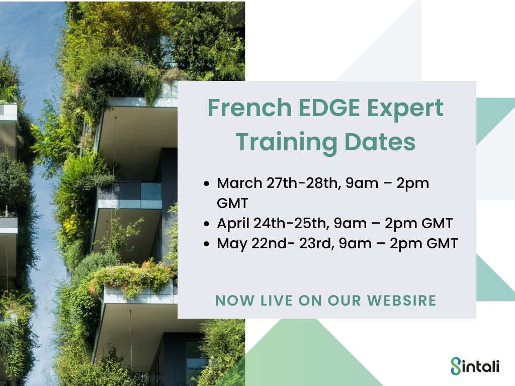 Calling all french speakers 📢

We are now offering French EDGE Expert Training sessions.

Find out how the EDGE App and certification process can help you unlock the pathway to net zero.

Book here: loom.ly/rI9hqS0