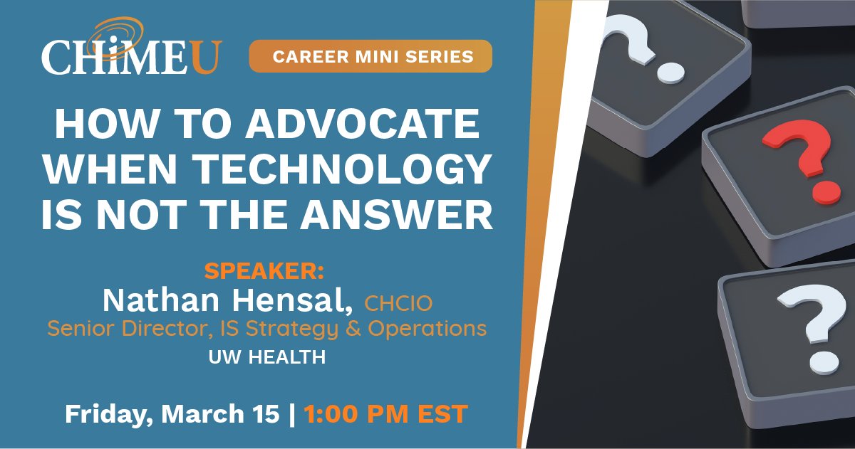 AEHADA (@aehadanalytics) on Twitter photo π Discover when to take a step back from tech! Join us on March 15, 1 PM EST for "How to advocate when technology is not the answer", with guest speaker <a href="/HensalNathan/">Nathan Hensal</a>. π‘ Learn to champion non-tech solutions in digital health leadership. Register Now! chimedhl.org/3IAUOOR π Discover when to take a step back from tech! Join us on March 15, 1 PM EST for "How to advocate when technology is not the answer", with guest speaker <a href="/HensalNathan/">Nathan Hensal</a>. π‘ Learn to champion non-tech solutions in digital health leadership. Register Now! chimedhl.org/3IAUOOR